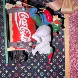 Coca-Cola Santa Sleigh‎ Ornament with Red and Green